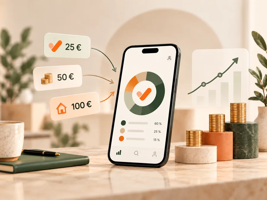 Small investment amounts of 25, 50 and 100 euros flow into a Vollat portfolio